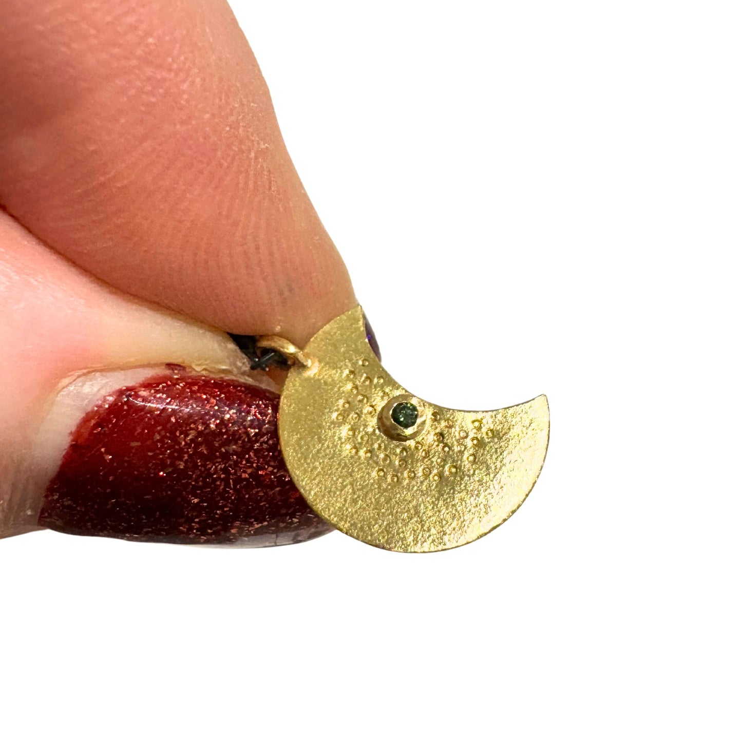 lightweight solid gold and diamond layering pendant.