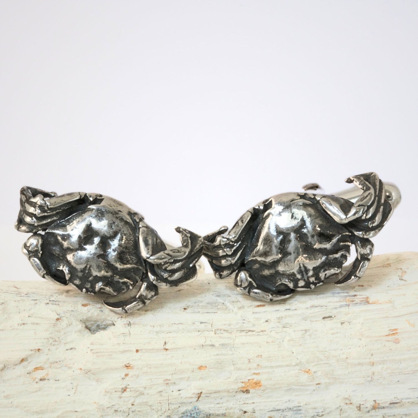 sterling silver crab cufflinks