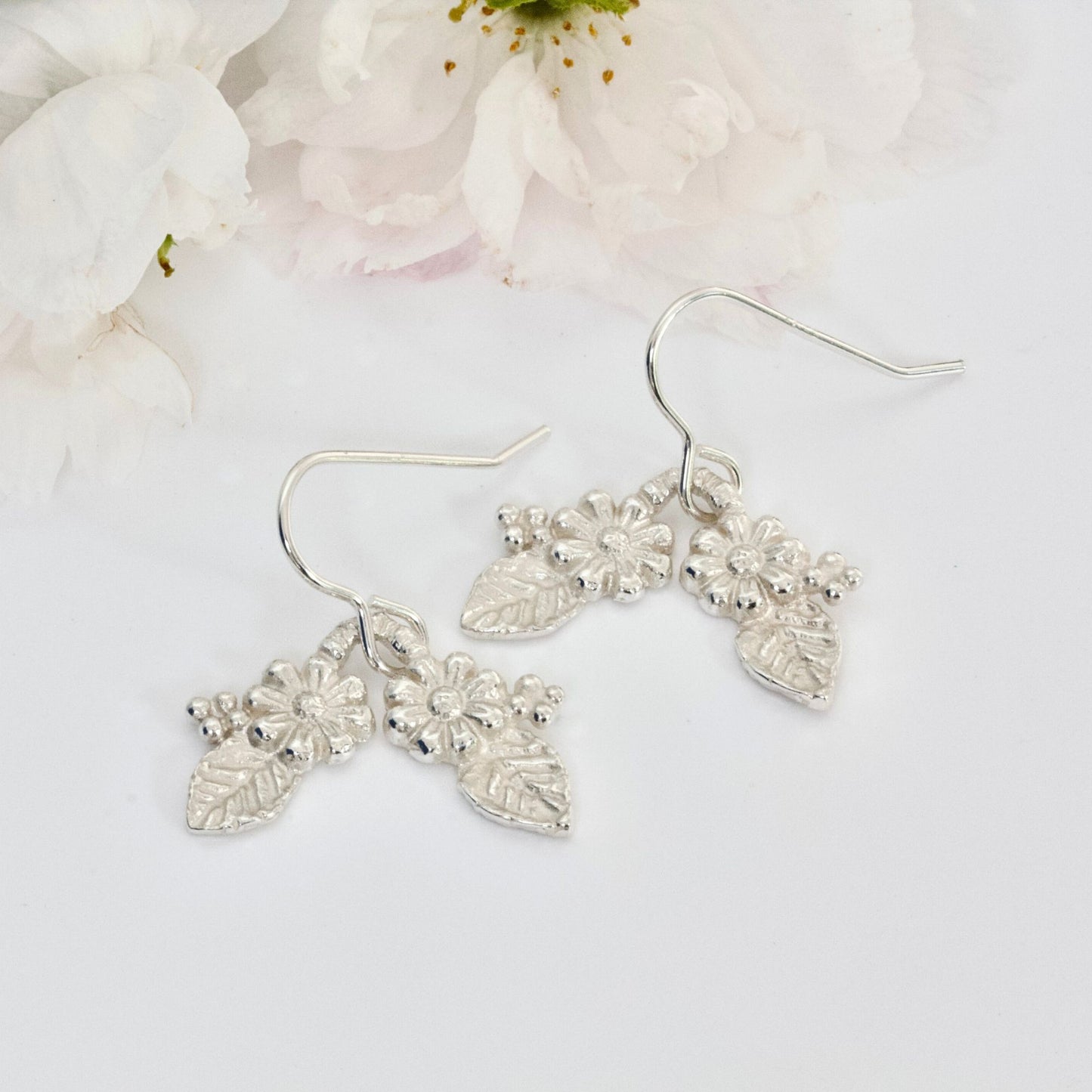 elven forest wildflower drop earrings