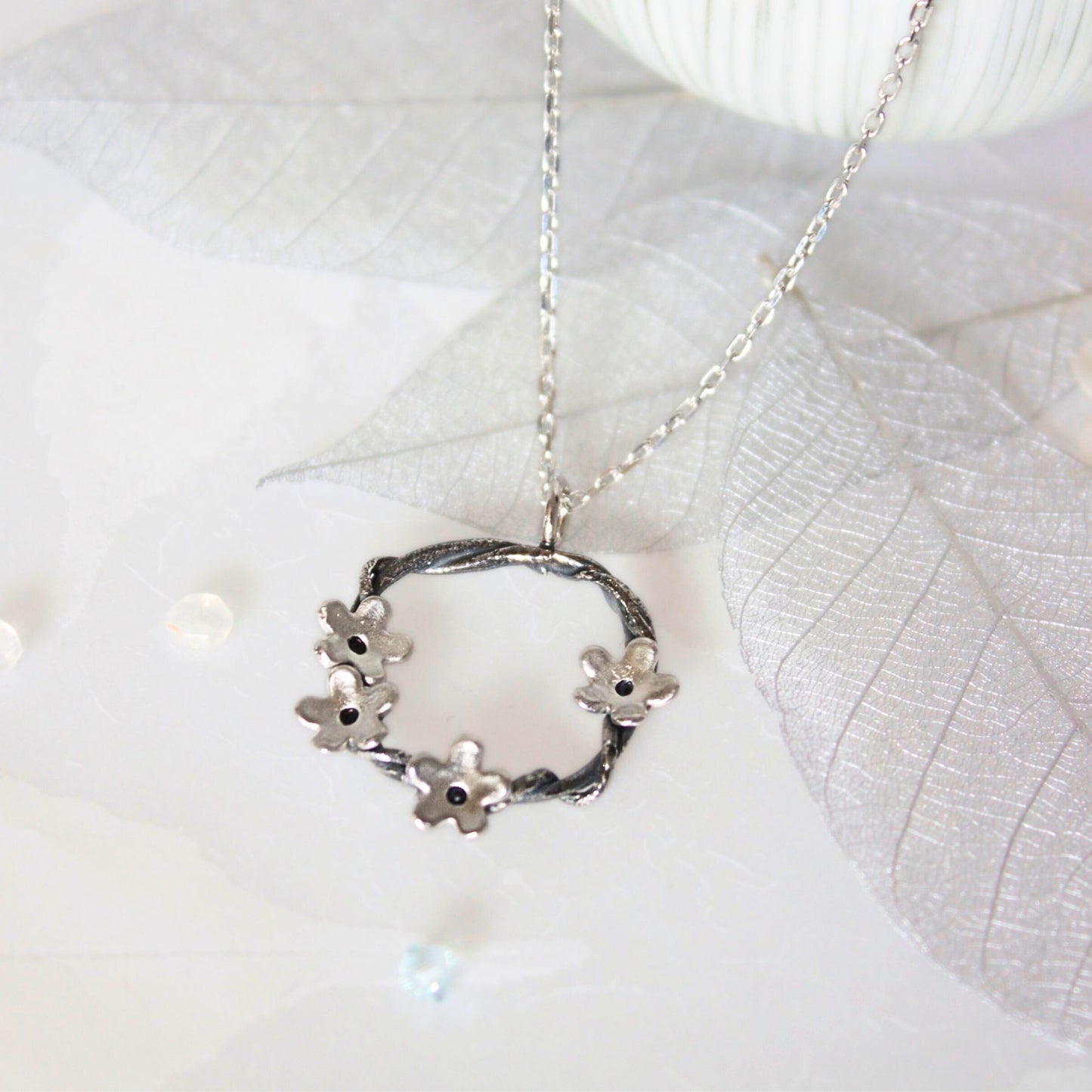 Woodland Flower Circle Necklace