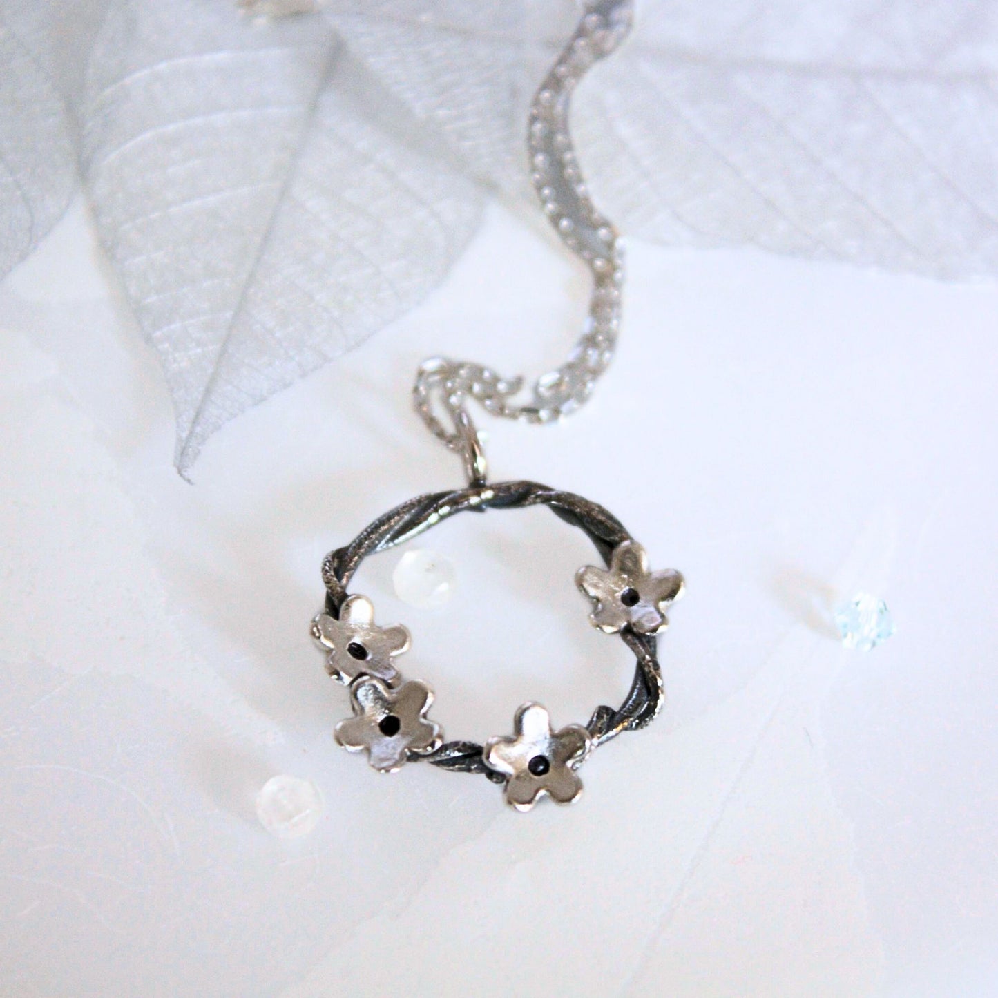 Woodland Flower Circle Necklace