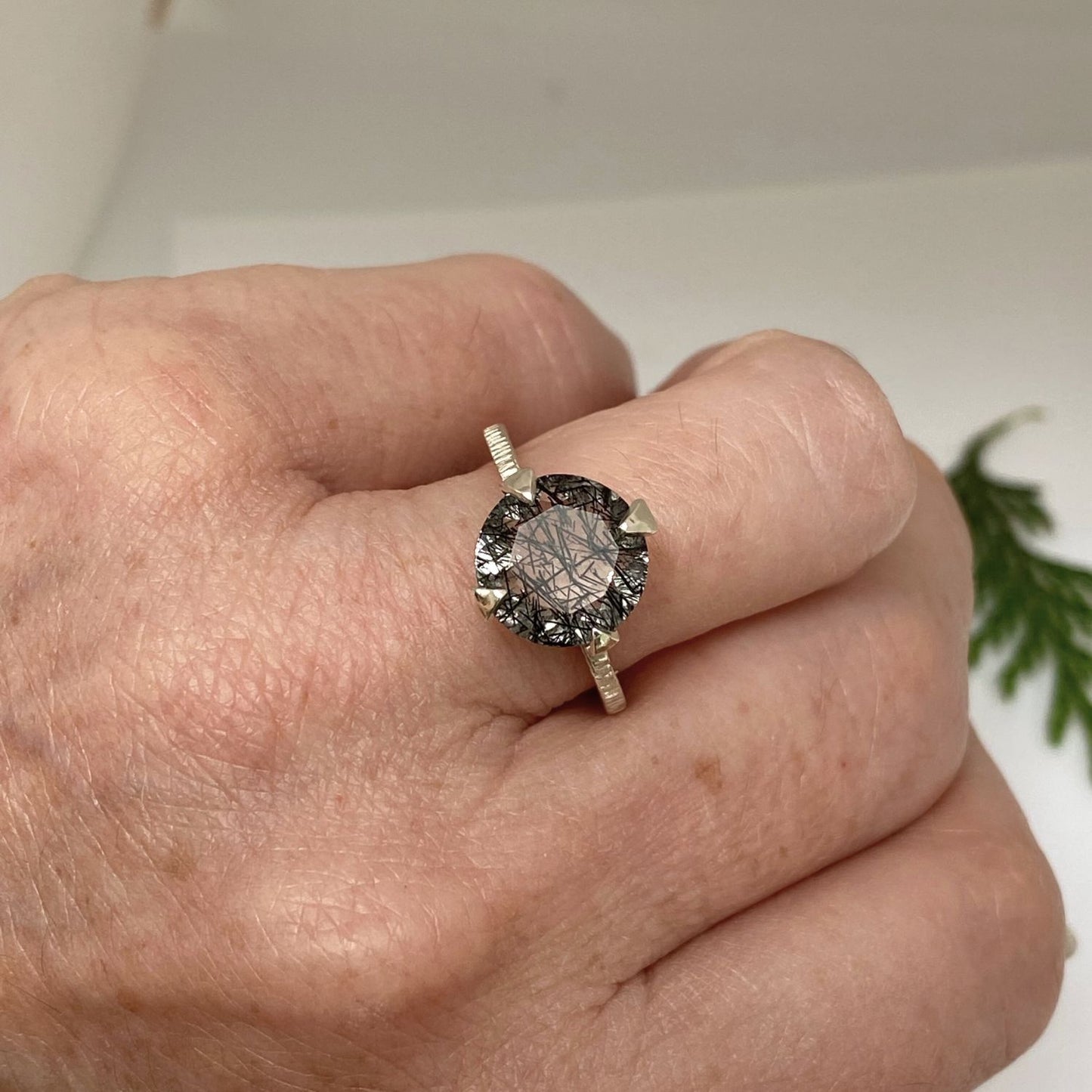 Tourmalinated Quartz Ring