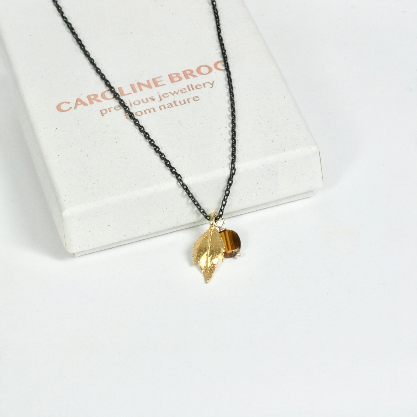 Autumn Leaf & Tiger’s Eye Necklace