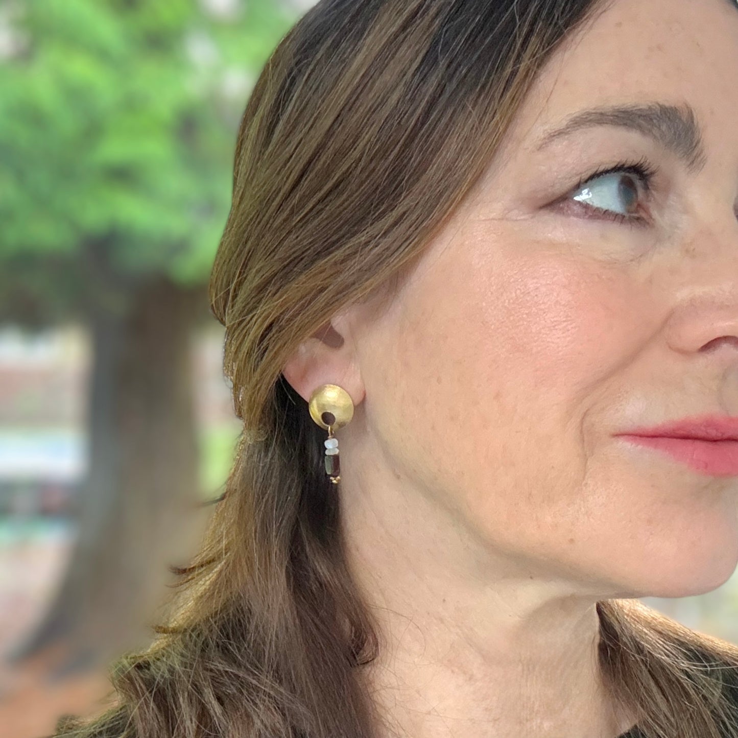 Moonlit Drops Gold and Garnet Vermeil Earrings