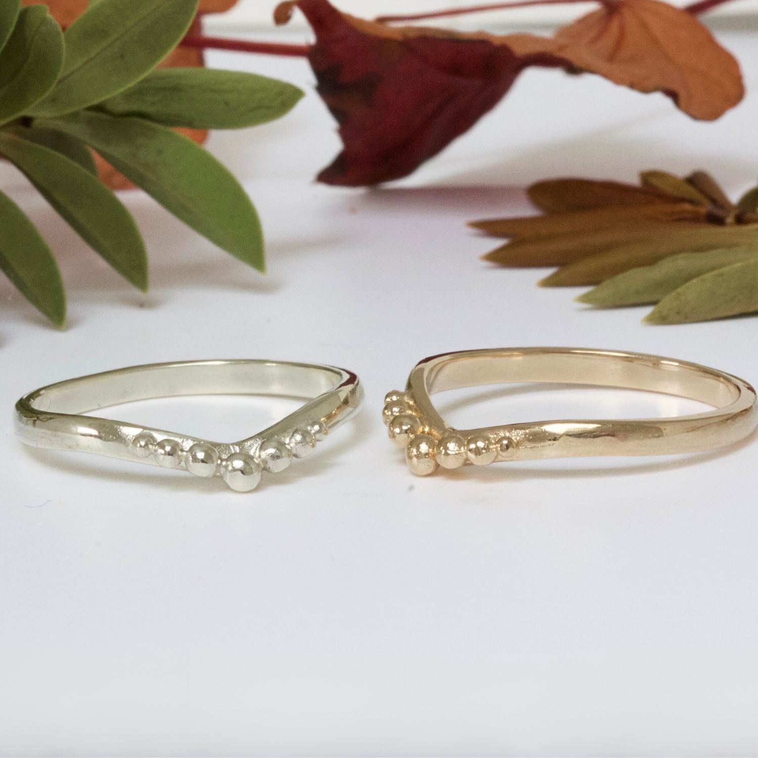shaped nature wedding ring