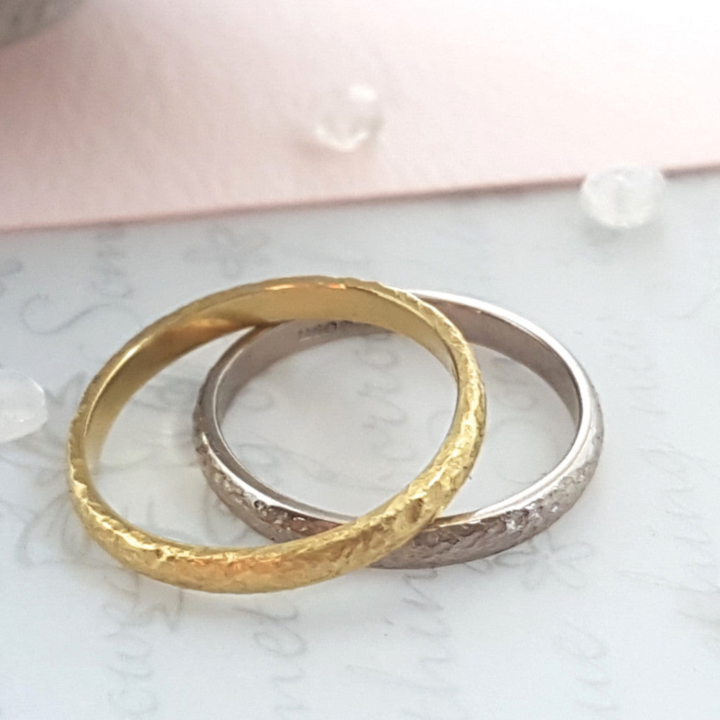 Gold Textured Wedding Band