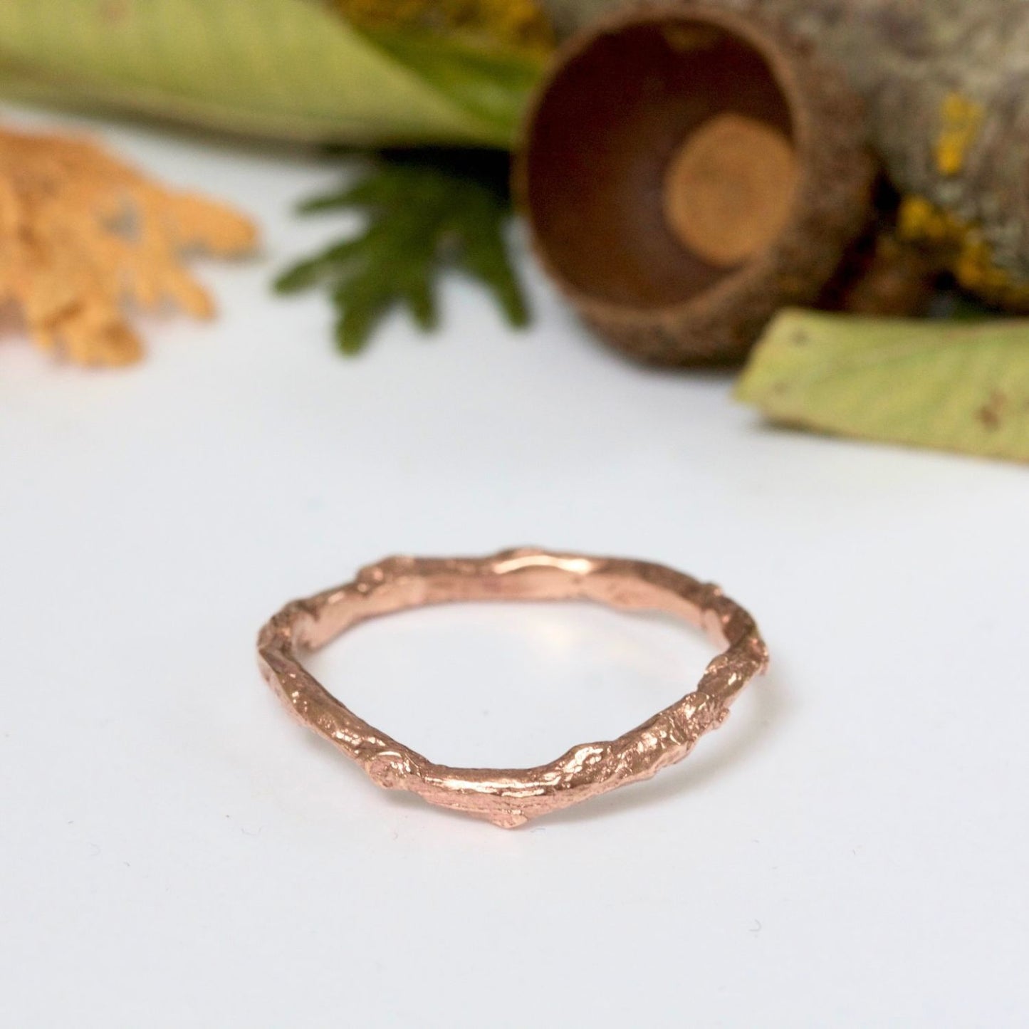 rose gold organic twig ring