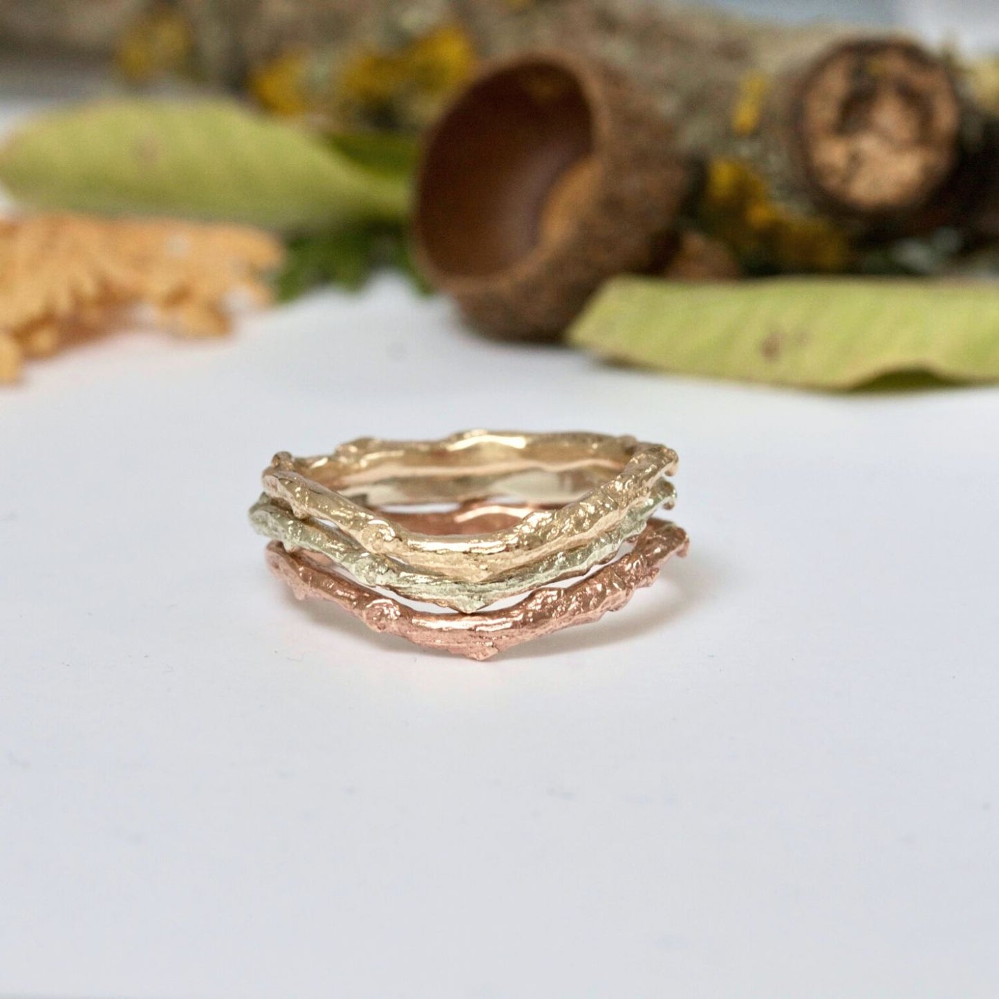 gold twig wedding ring