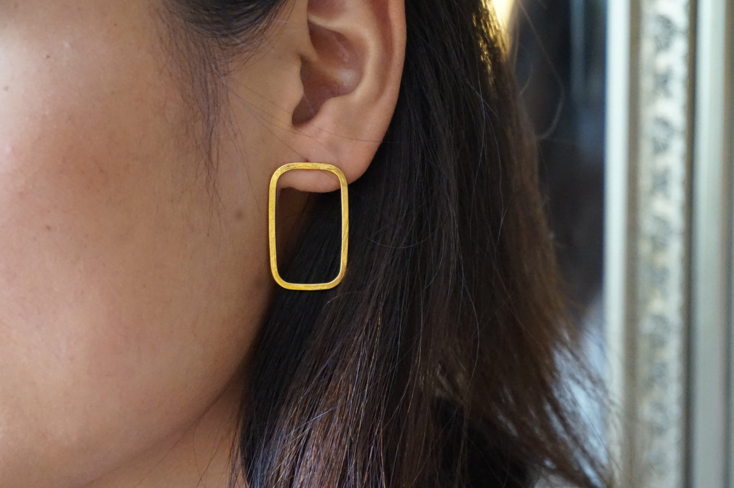 Geometric Large Rectangle  Earrings
