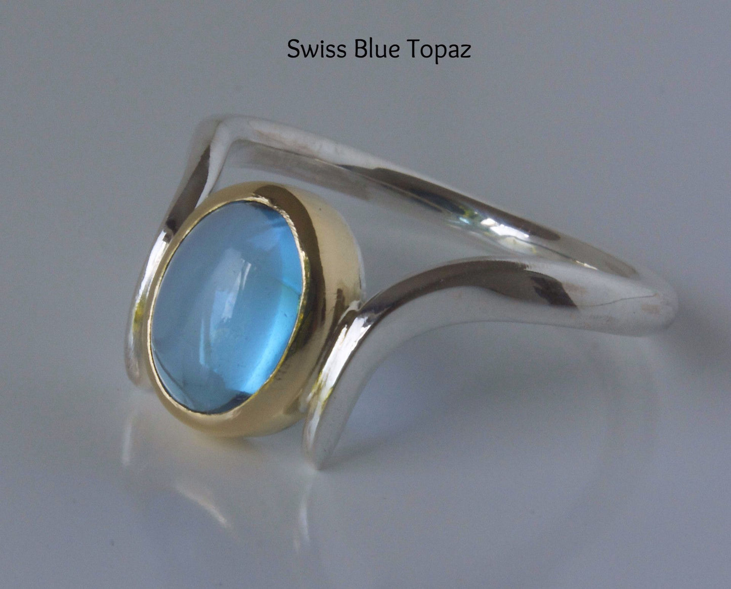 Blue Topaz Ring November Birthstone