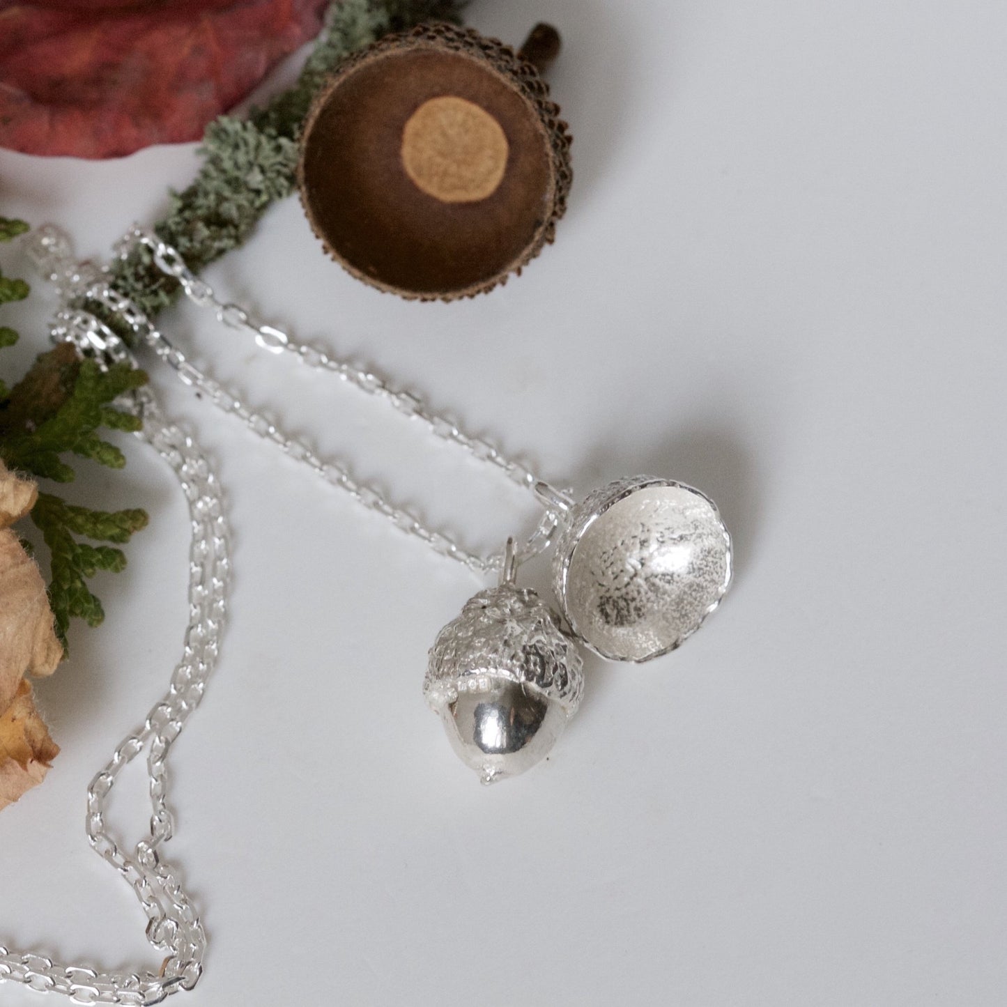 Autumn Acorn Cluster Necklace