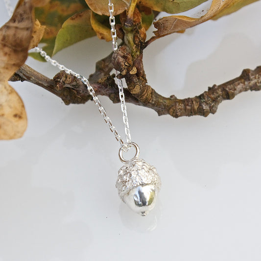 Silver Woodland Acorn Necklace