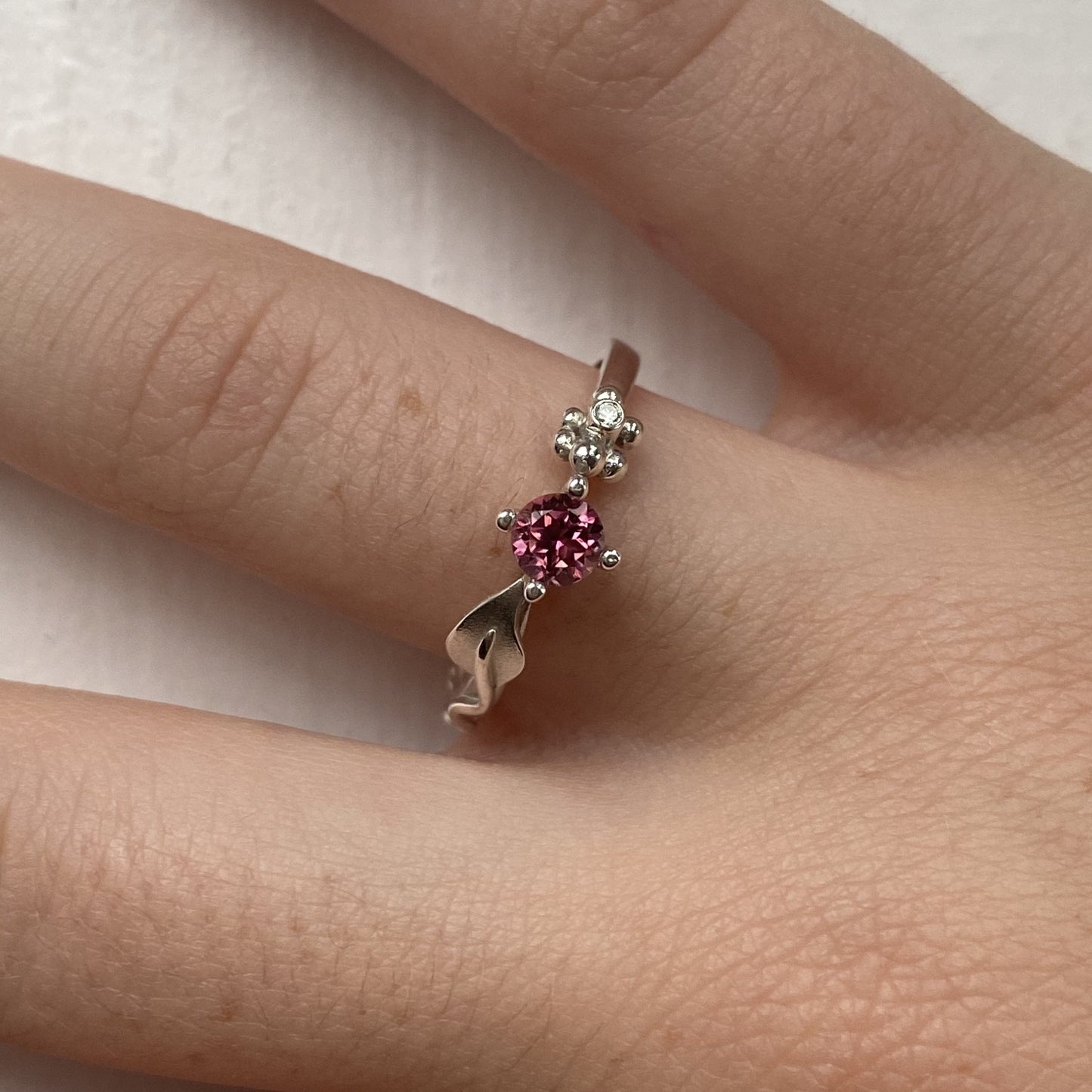 Tourmaline Nature Engagement Ring