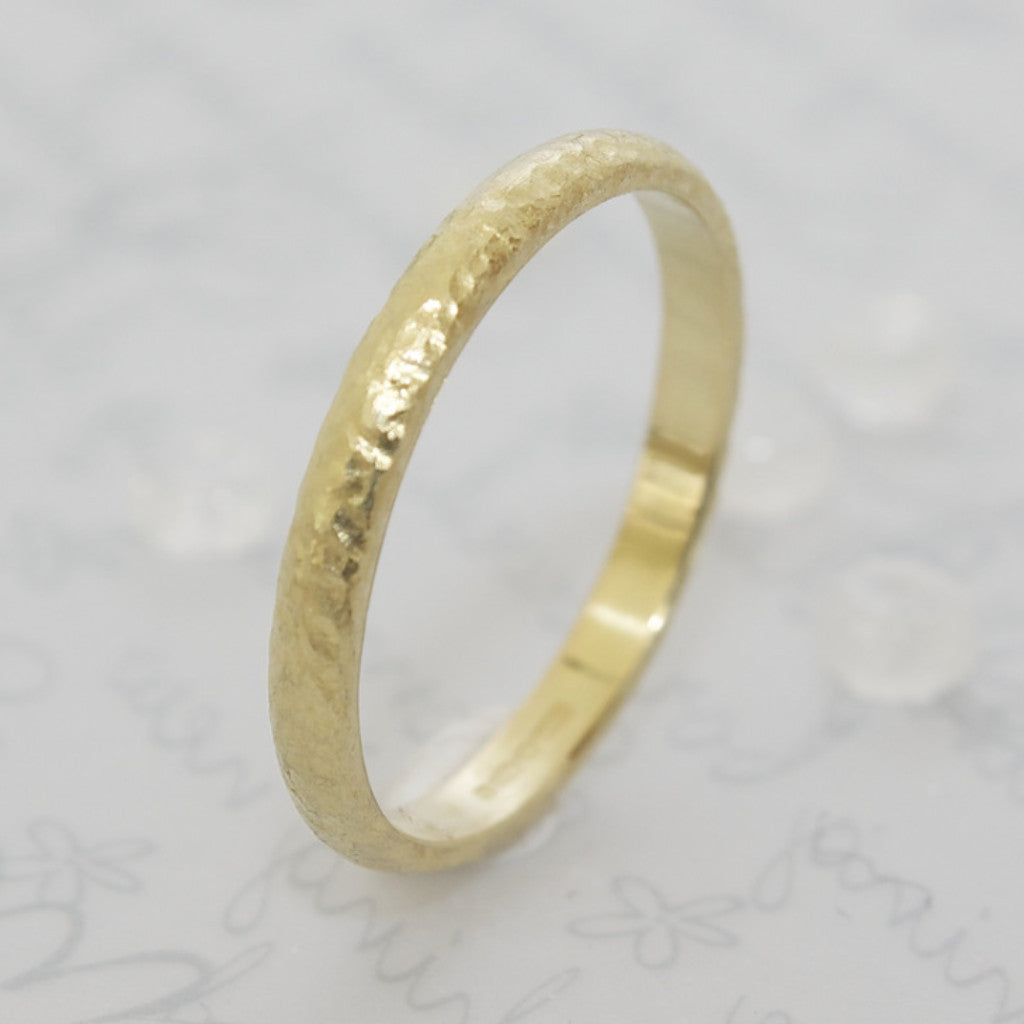 Gold Textured Wedding Band