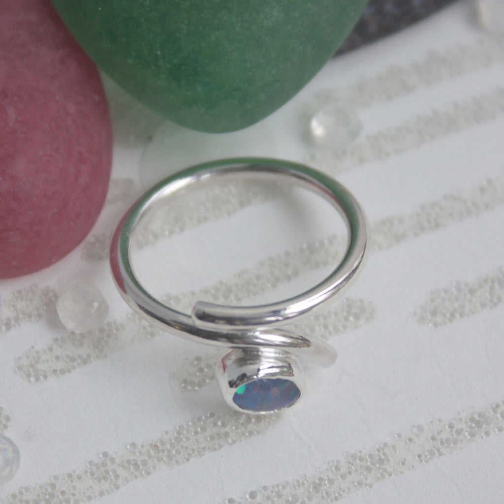 Opal Ring, Silver and Opal Ring, October Birthstone