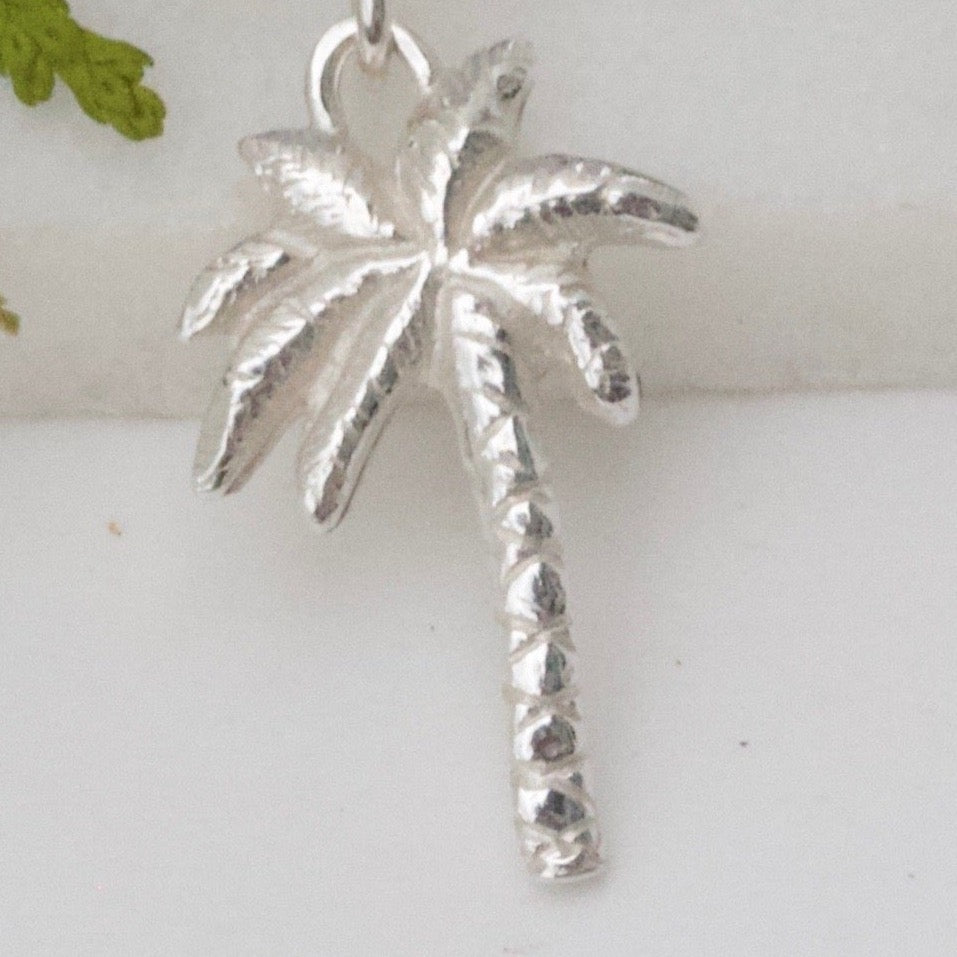 silver palm tree necklace