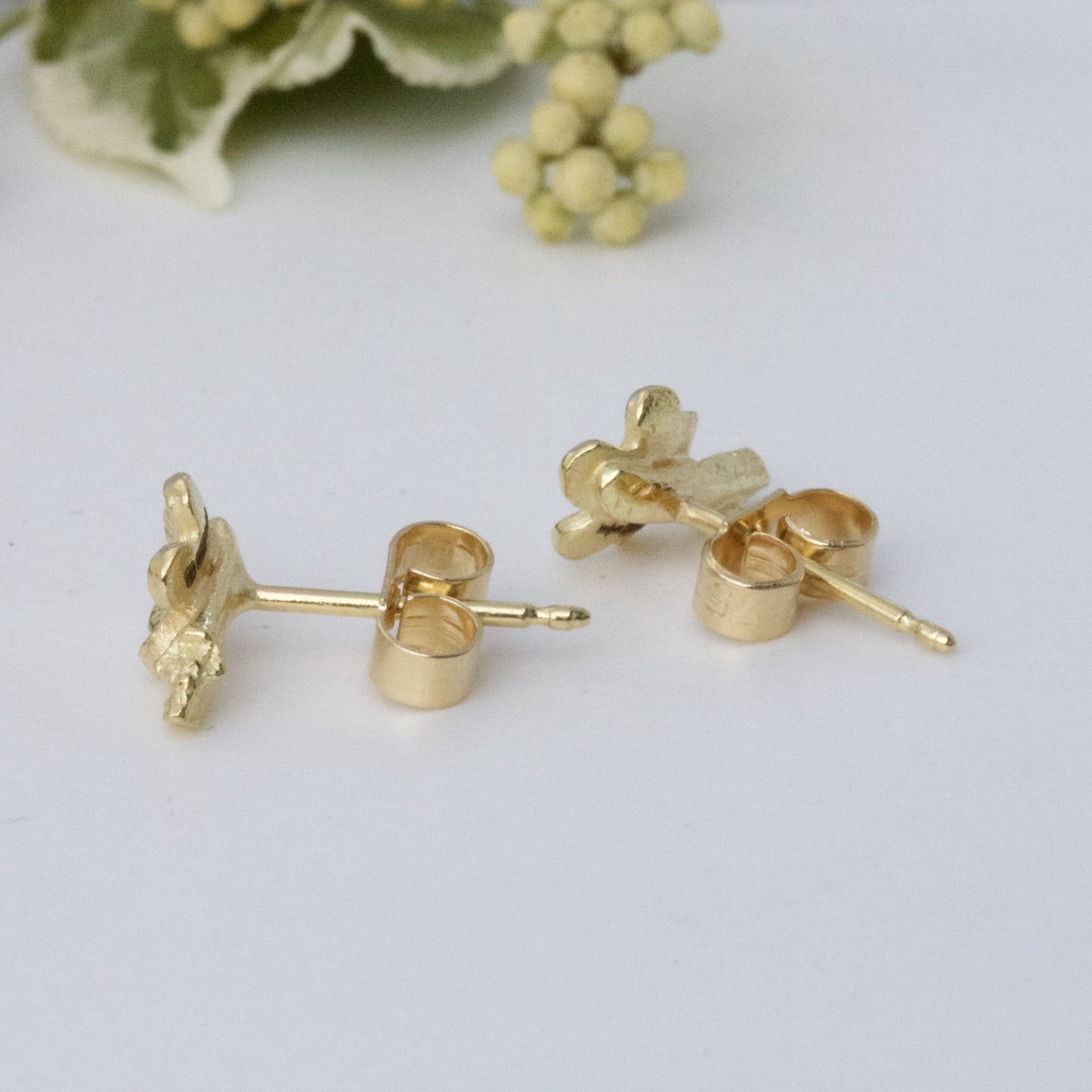 Diamond Cherry Blossom Earrings, 18ct Gold Flower Earrings