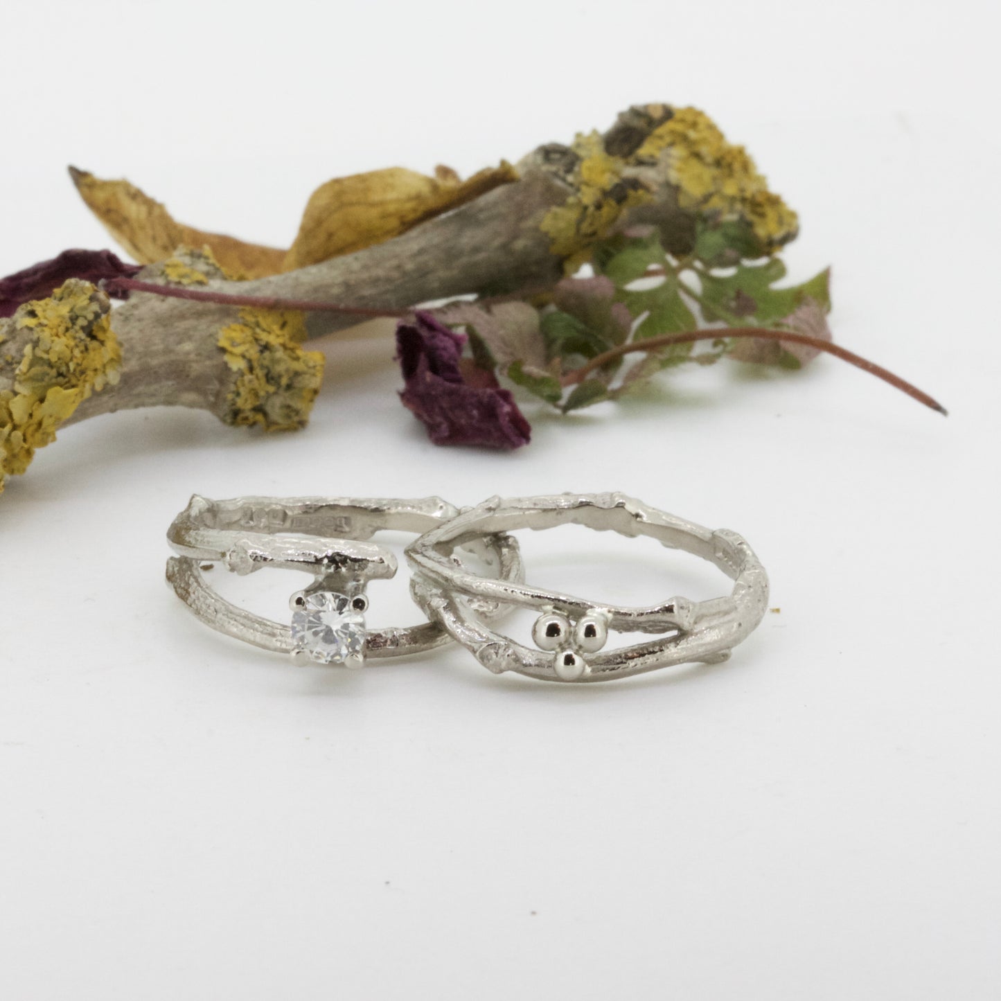 Diamond Woodland Twig Engagement Ring, 18ct Gold Nature Engagement Ring