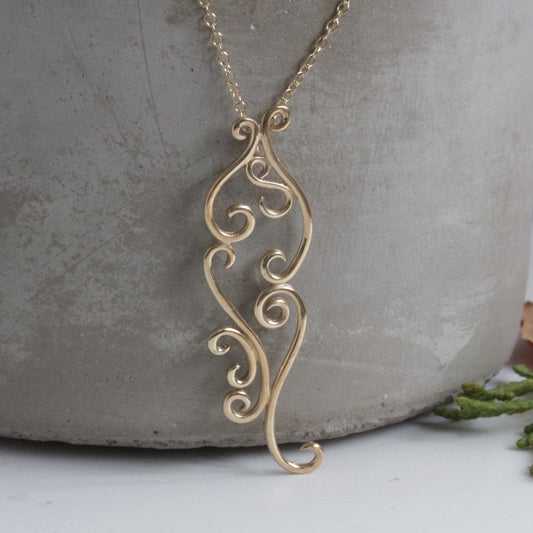 Solid 9ct Gold Vintage Inspired Romance Necklace