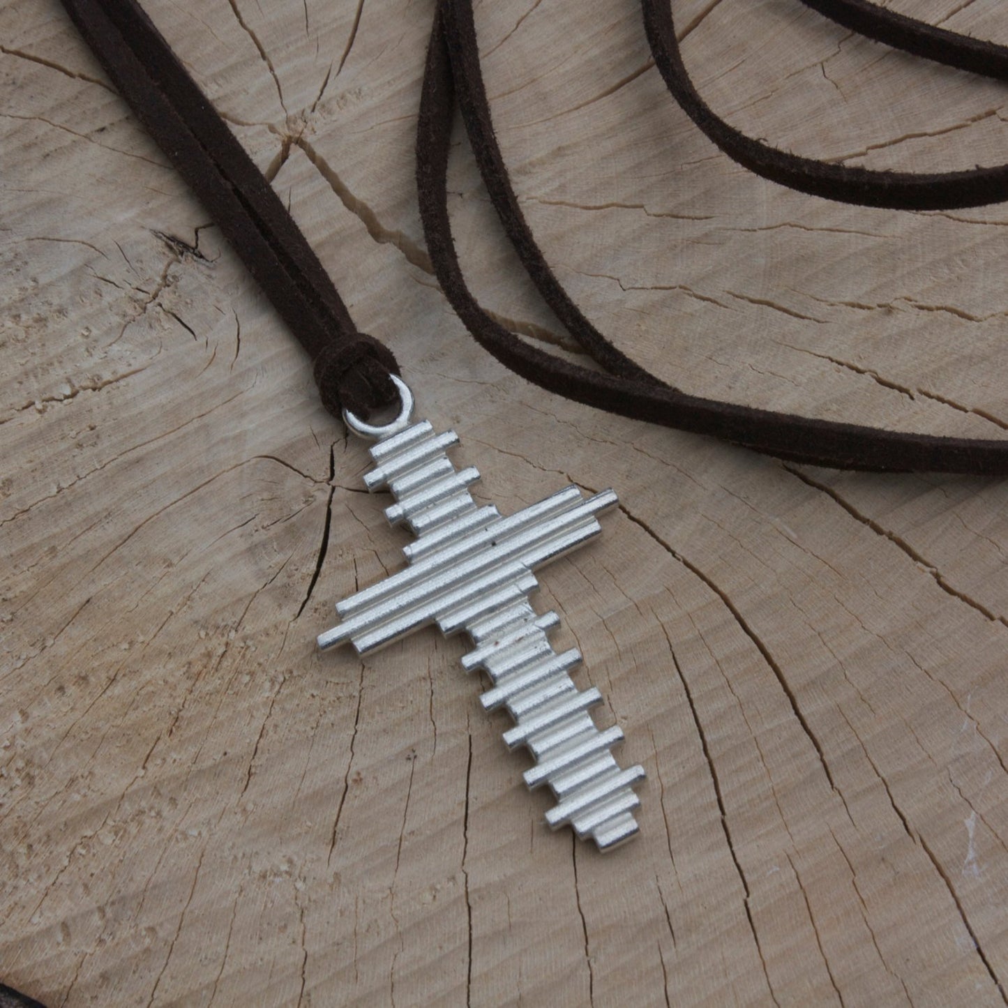 Large Silver Cross Necklace- Crucifix-Crucifix Necklace-statement necklace