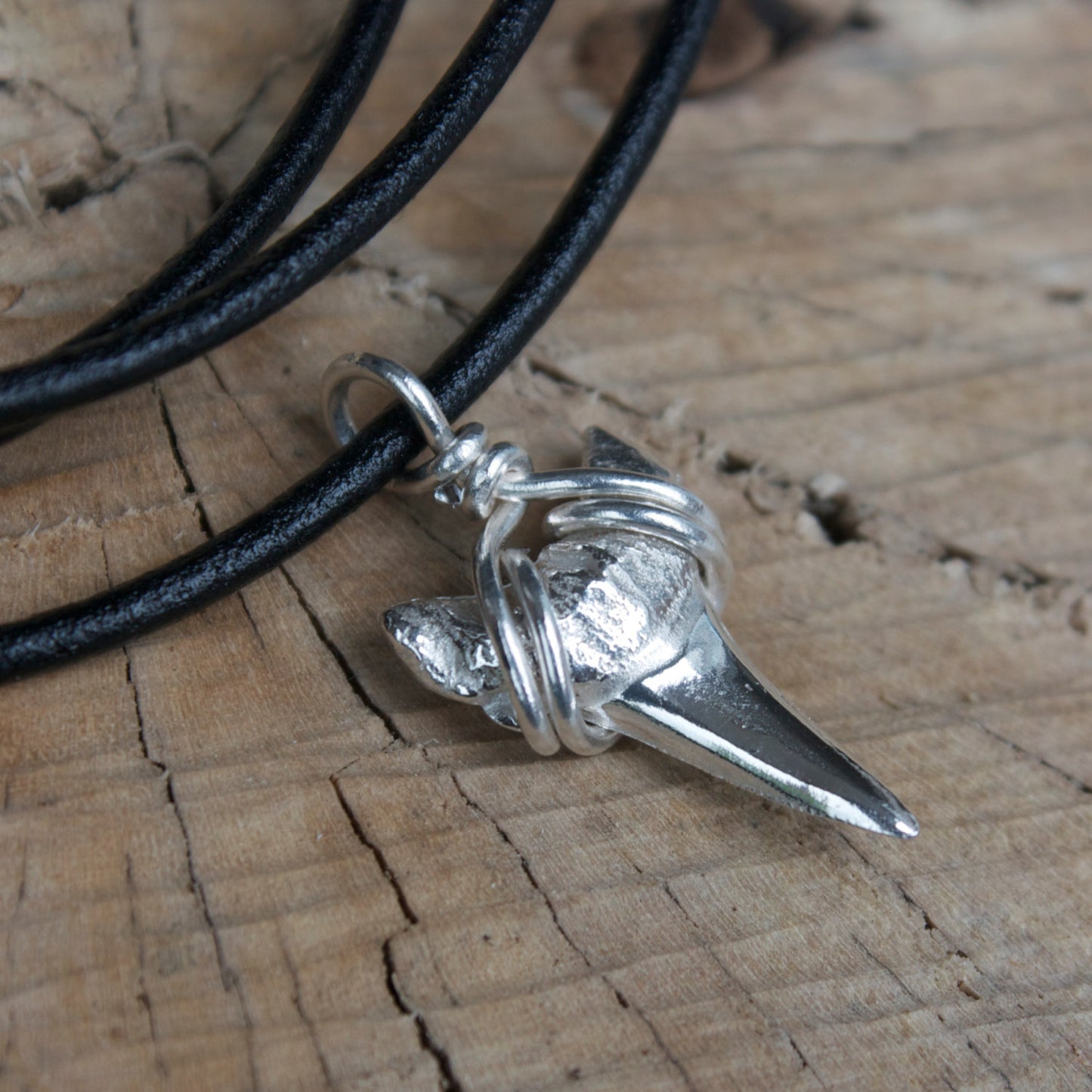 silver sharks tooth necklace