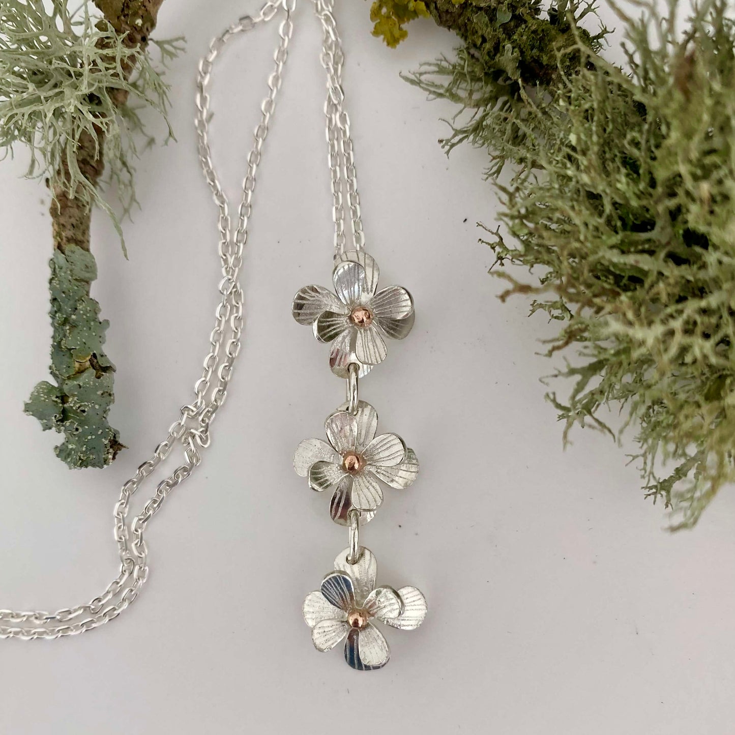 Silver and Rose Gold Daisy Chain Necklace