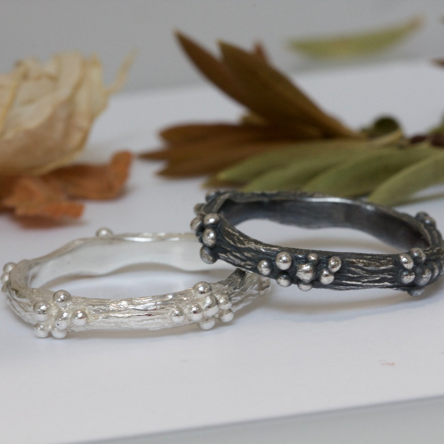 organic silver berry rings