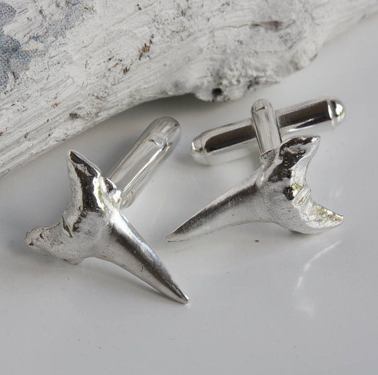Silver Shark Tooth Cufflinks