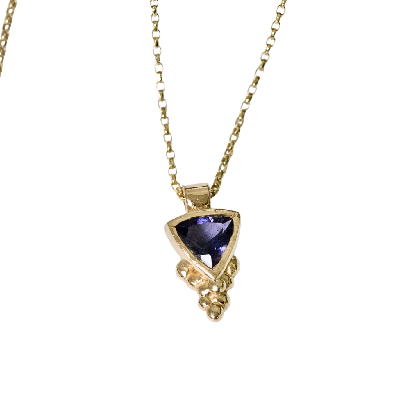 Gold Iolite Pendant