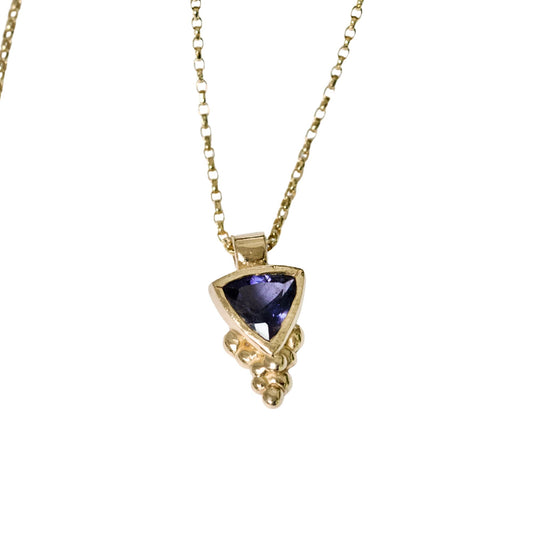 Gold Iolite Pendant