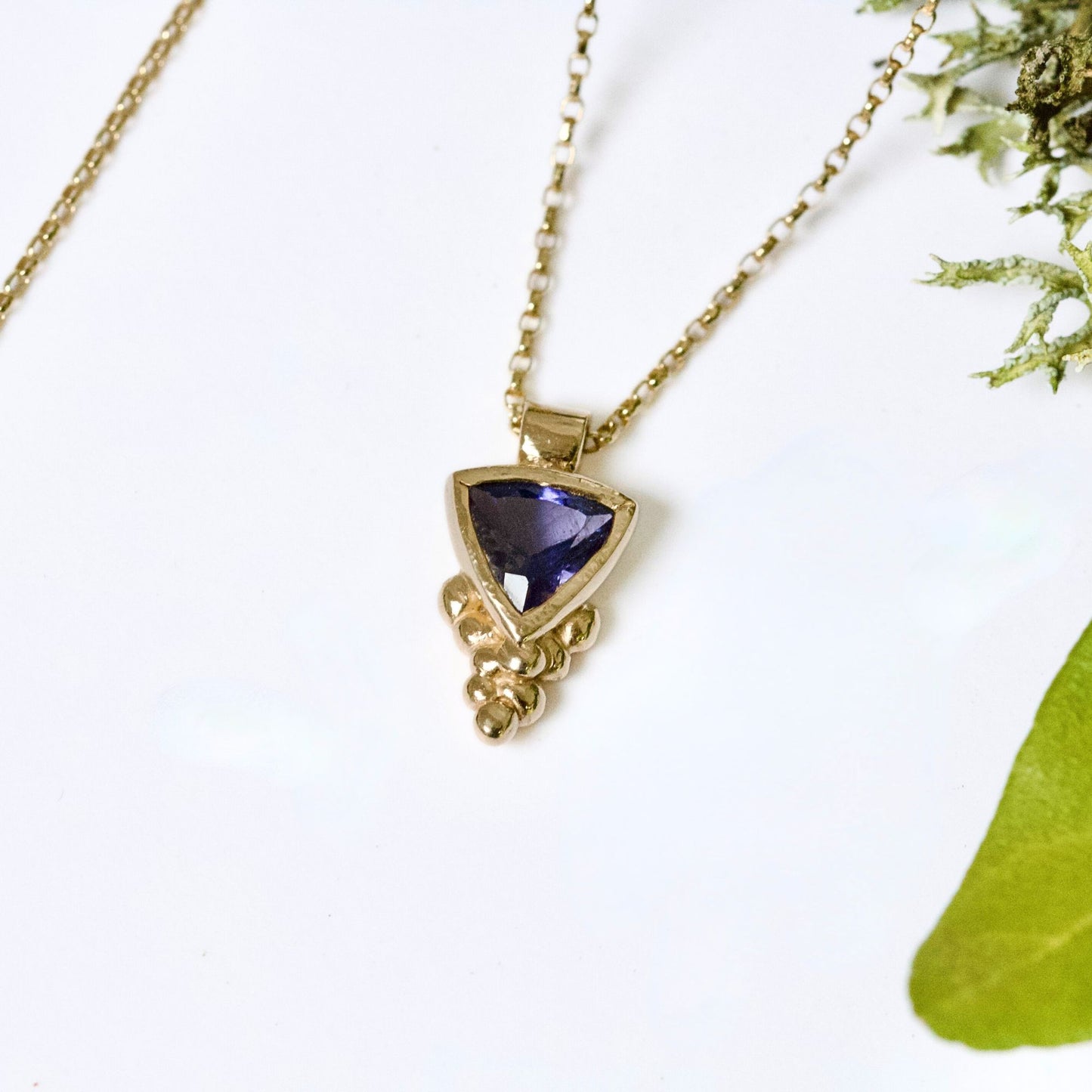 Gold Iolite Pendant