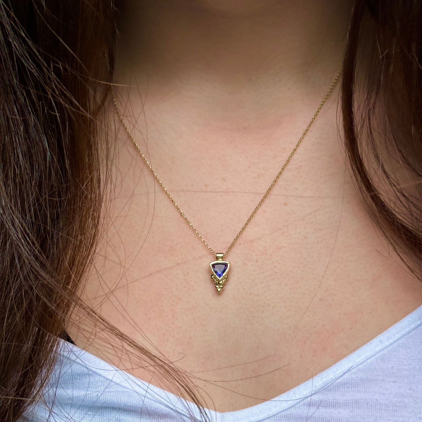 Gold Iolite Pendant