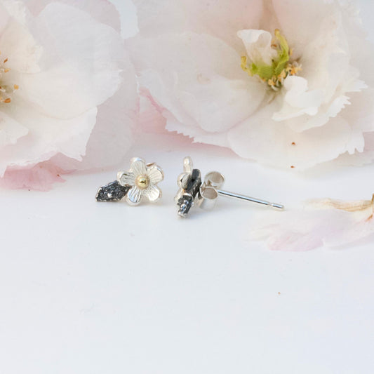 tiny cherry blossom stud earrings