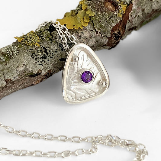 Amethyst Silver Iceni Pendant