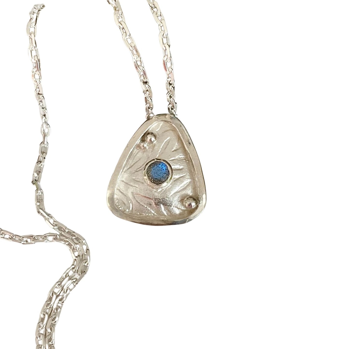 Boudicca Silver Shield Necklace with Labradorite