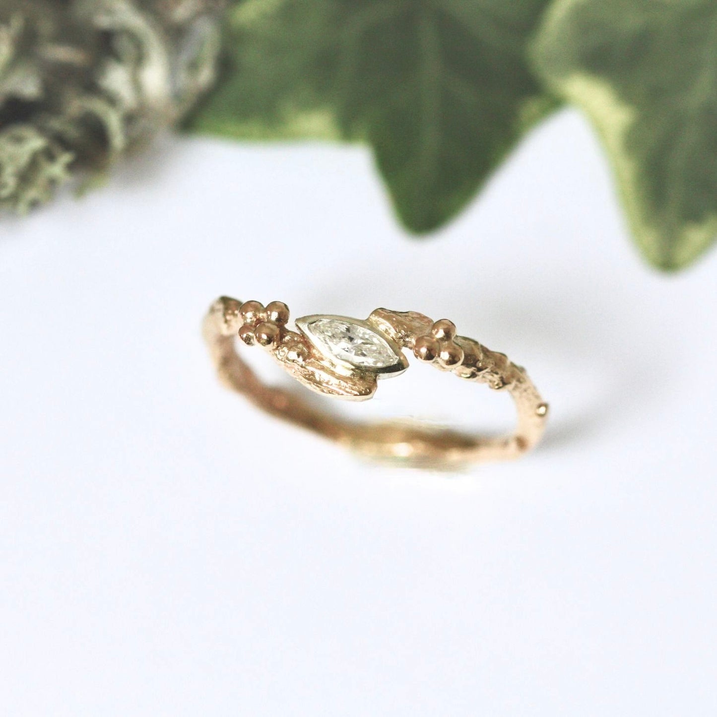 diamond twig engagement ring