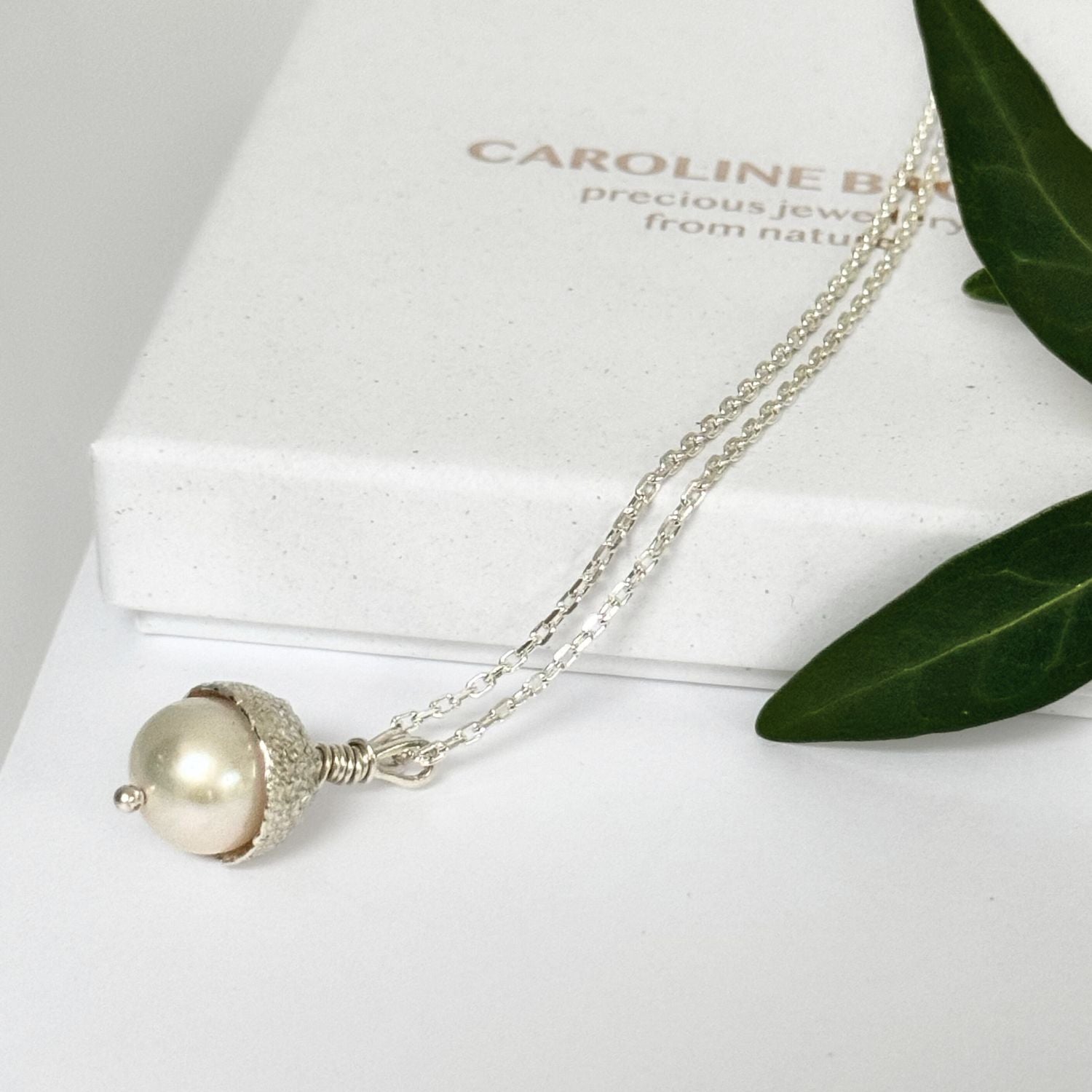 Acorn Necklace with large pearl