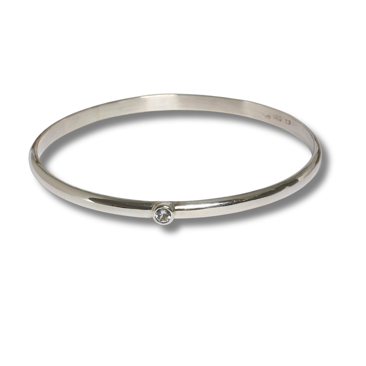 The Polished Birthstone Bangle in Sterling Silver