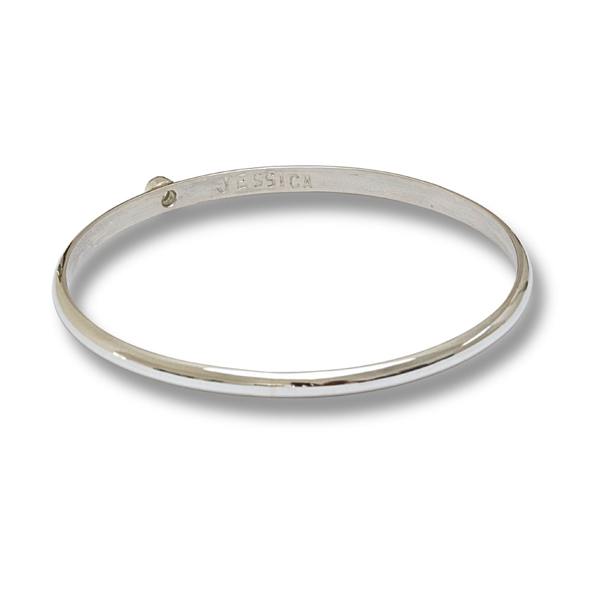 The Polished Birthstone Bangle in Sterling Silver