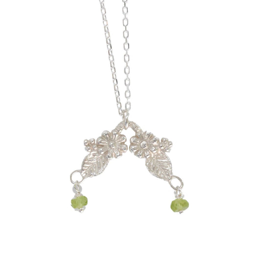 elven woodland blossom pendant with peridot