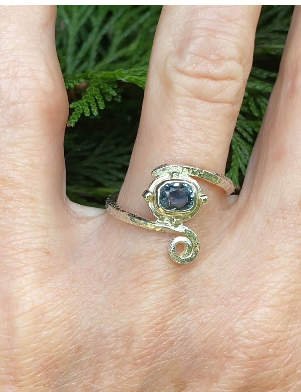 Montana Teal Cushion Sapphire White Gold Engagement Ring