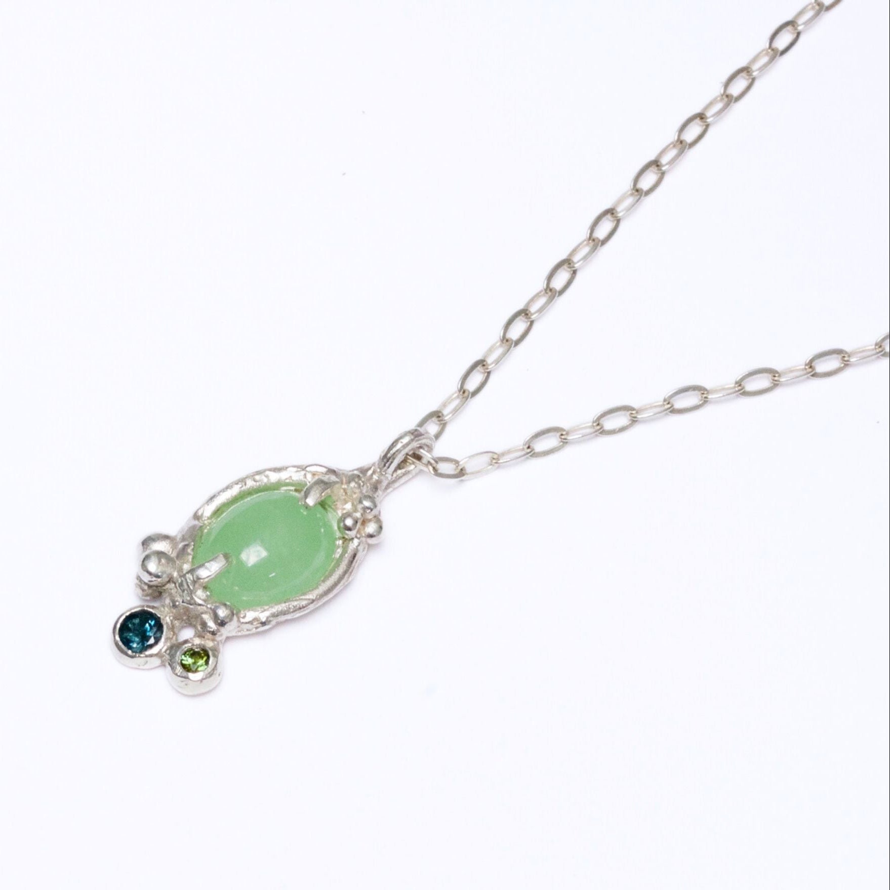 handmade sterling silver Chrysoprase Necklace
