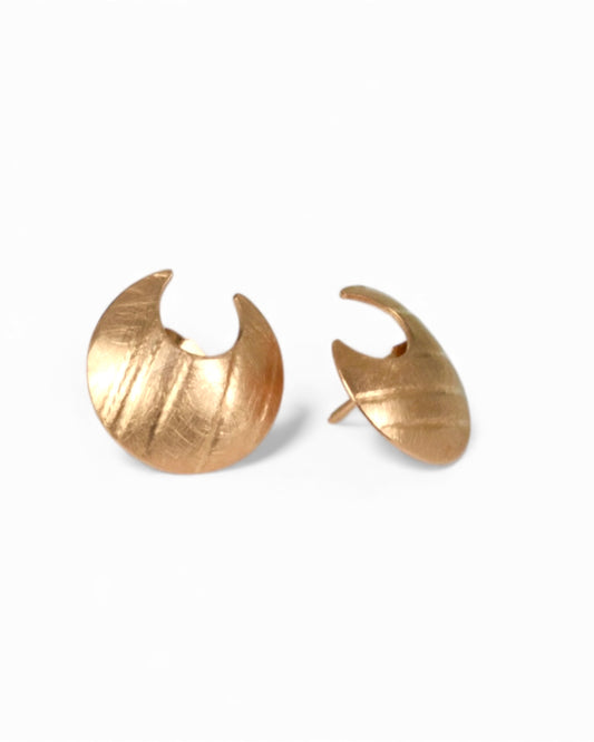 Rose Gold Vermeil Crescent Moon Stud Earrings