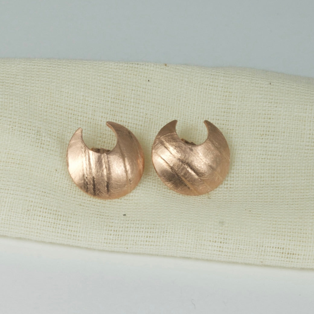 Rose Gold Vermeil Crescent Moon Stud Earrings