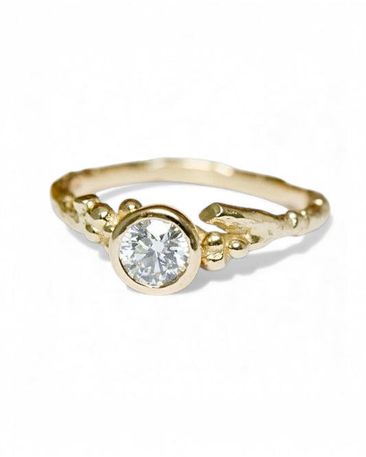 The Aurora Ring, 14 Carat Gold and Diamond Twig Engagement Ring