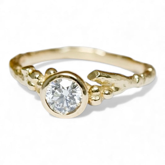 The Aurora Ring, 14 Carat Gold and Diamond Twig Engagement Ring