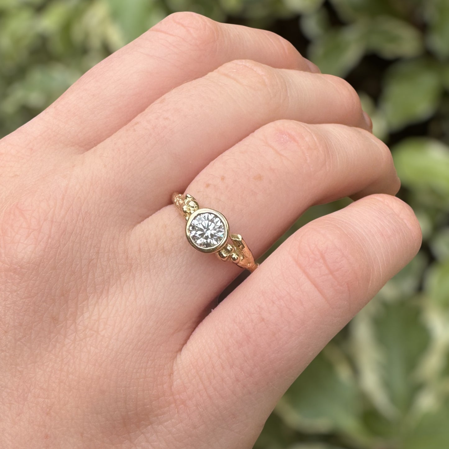 The Aurora Ring, 14 Carat Gold and Diamond Twig Engagement Ring