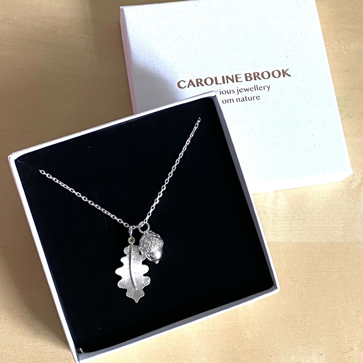 Oak Leaf and Acorn Silver Nature Necklace