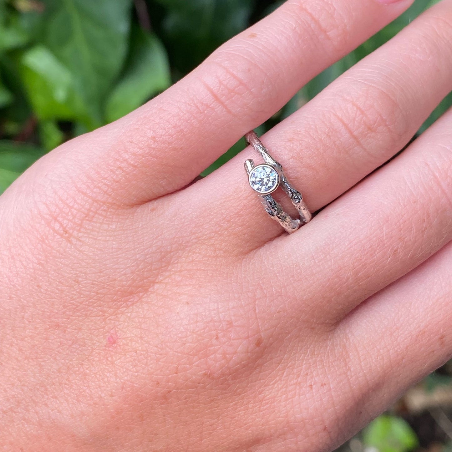 Woodland Twig Ring, 9ct Gold and Sapphire