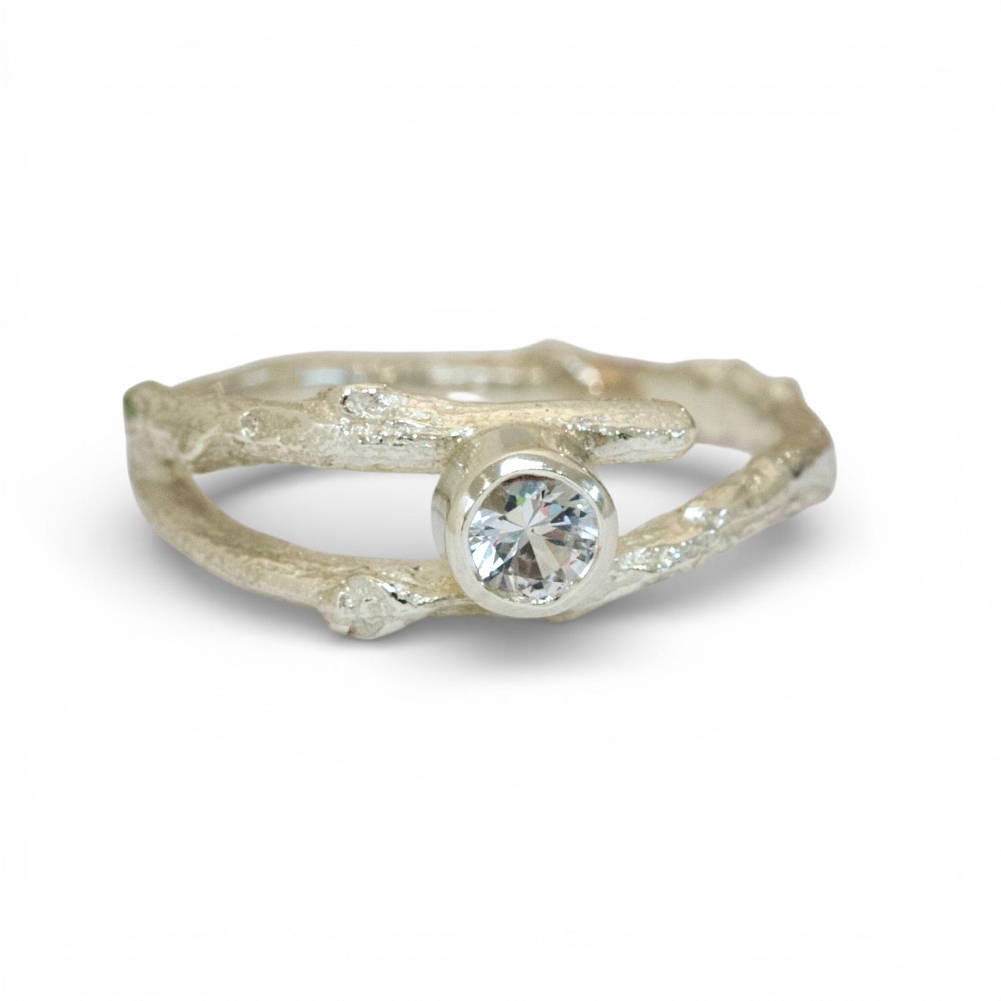 Woodland Twig Ring, 9ct Gold and Sapphire